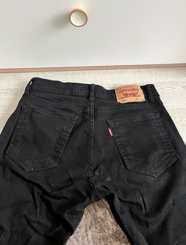 Düğmeli Siyah Erkek Kot Pantolon - Görsel 2