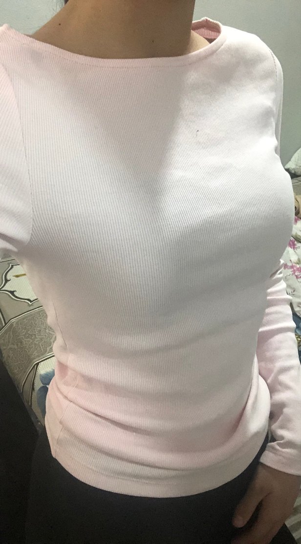 Pembe Pamuklu Uzun Kollu Kadın bluz - Görsel 5