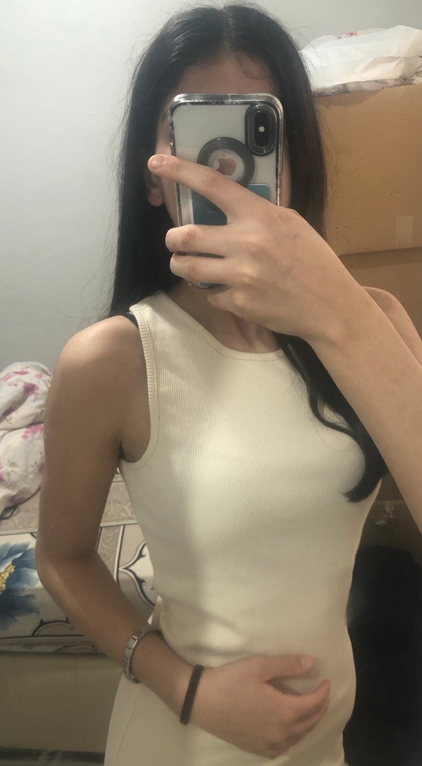 Krem rengi s beden tam kalıp mini elbise - Görsel 4