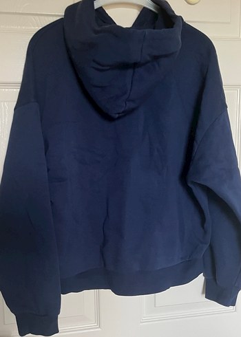 Mavi Kapüşonlu Kadın Sweatshirt - Görsel 2