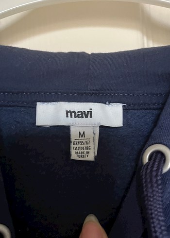 Mavi Kapüşonlu Kadın Sweatshirt - Görsel 3