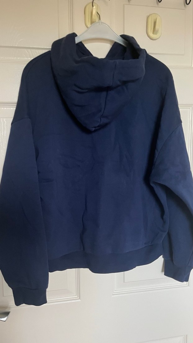 Mavi Kapüşonlu Kadın Sweatshirt - Görsel 2