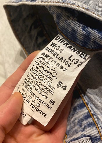 Şimşek desenli mavi Baskılı Bol Kesim Denim Pantolon - Görsel 2