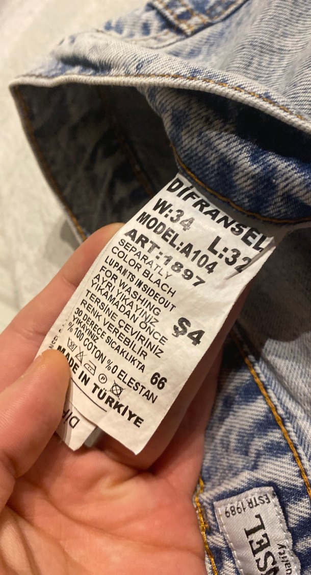 Şimşek desenli mavi Baskılı Bol Kesim Denim Pantolon - Görsel 2