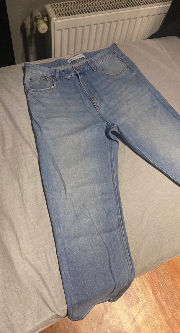 Bershka erkek baggy Mavi Bol Kesim Kot Pantolon - Görsel 2