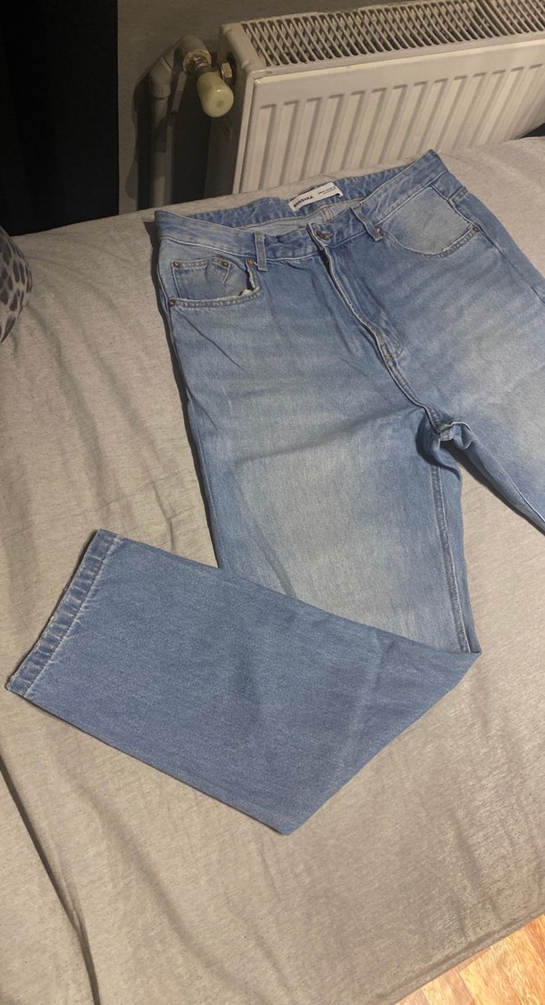 Bershka erkek baggy Mavi Bol Kesim Kot Pantolon - Görsel 3