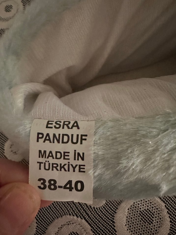 Kadın mavi peluş Tavşan Ev Terliği - Görsel 4