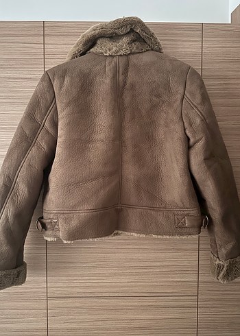 Kahverengi Süet Kürklü Kadın Ceket - Görsel 2