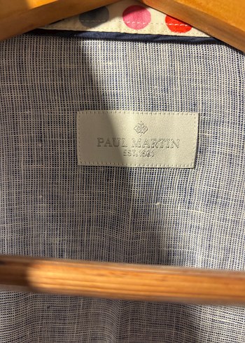 Düğmeli Gri Keten Erkek Gömlek - Görsel 2