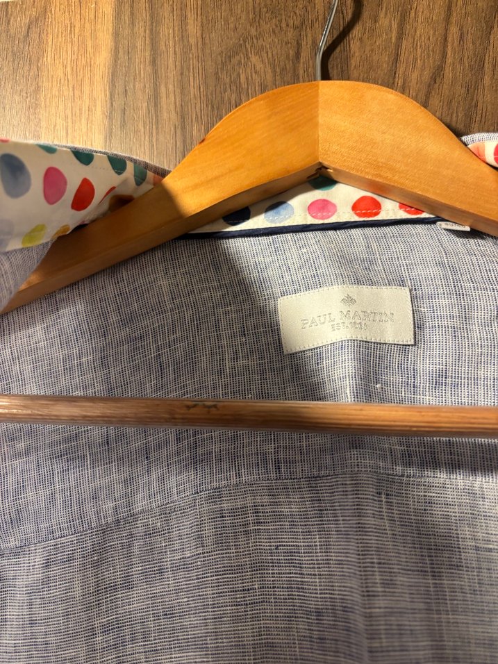 Düğmeli Gri Keten Erkek Gömlek - Görsel 4