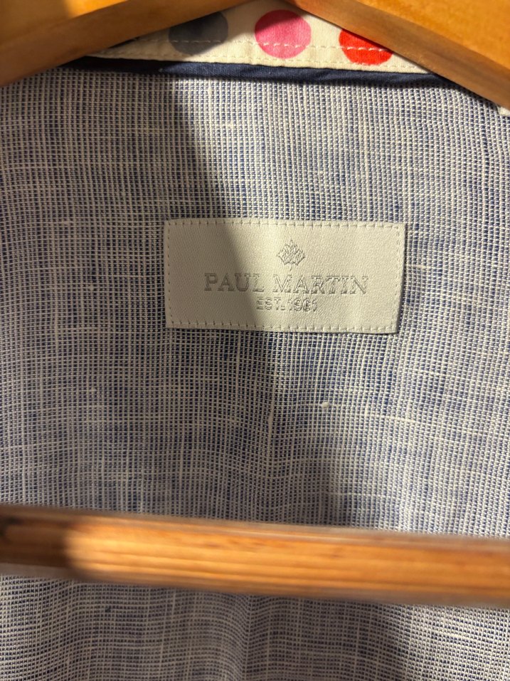 Düğmeli Gri Keten Erkek Gömlek - Görsel 2