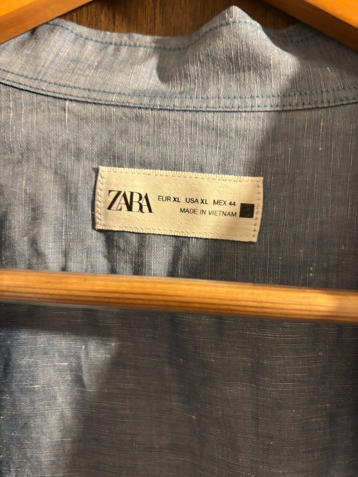 Mavi Keten Erkek Gömlek, Uzun Kollu, Regular Fit - Görsel 2