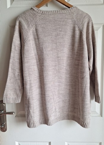 Bohem Tarzı bej Örgü Kadın Kazak - Görsel 2