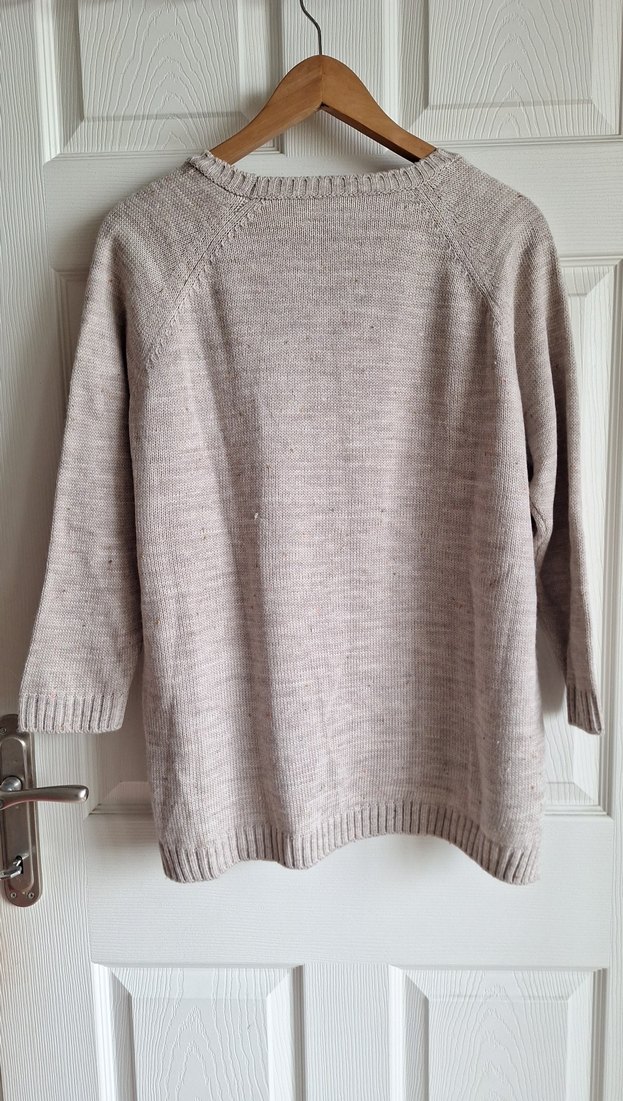 Bohem Tarzı bej Örgü Kadın Kazak - Görsel 2