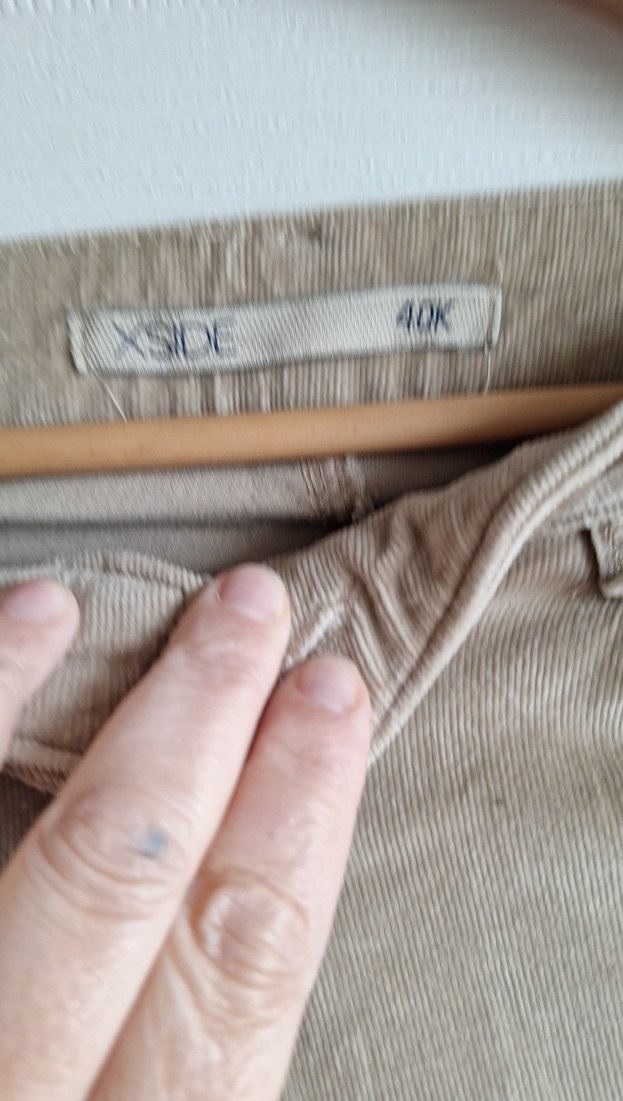 Bej Rahat Kesim Kadın kadife Pantolon - Görsel 2