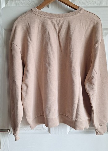 Bej Kadın Baskılı Oversize Sweatshirt - Görsel 2