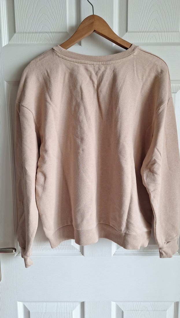 Bej Kadın Baskılı Oversize Sweatshirt - Görsel 2