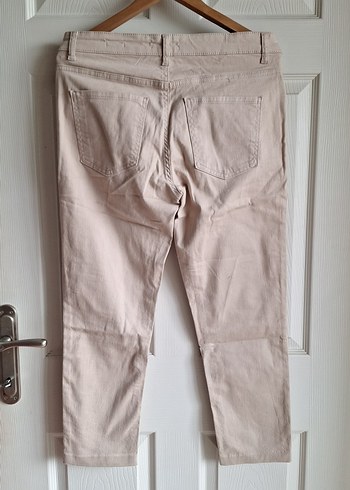 Bej Kadın Keten Kumaş Pantolon - Görsel 4