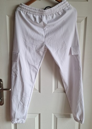 Beyaz lycralı Kadın Eşofman Altı - Görsel 2