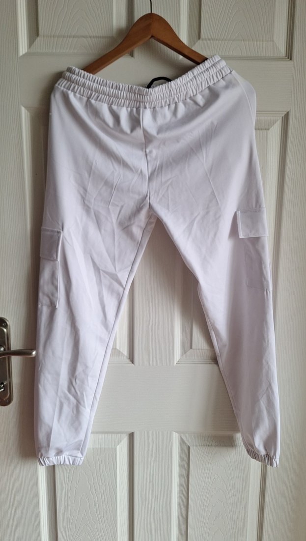 Beyaz lycralı Kadın Eşofman Altı - Görsel 2