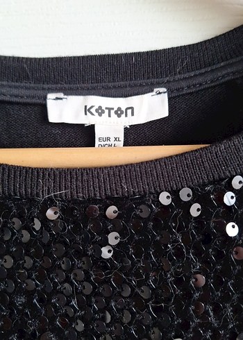 Siyah Payetli Uzun Kollu Kadın Kazak - Görsel 3