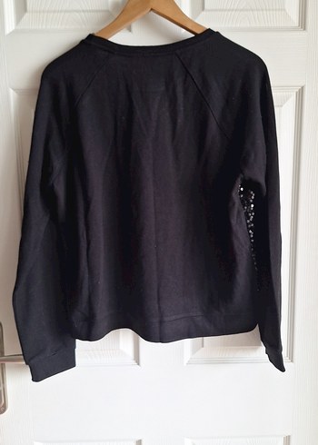 Siyah Payetli Uzun Kollu Kadın Kazak - Görsel 2