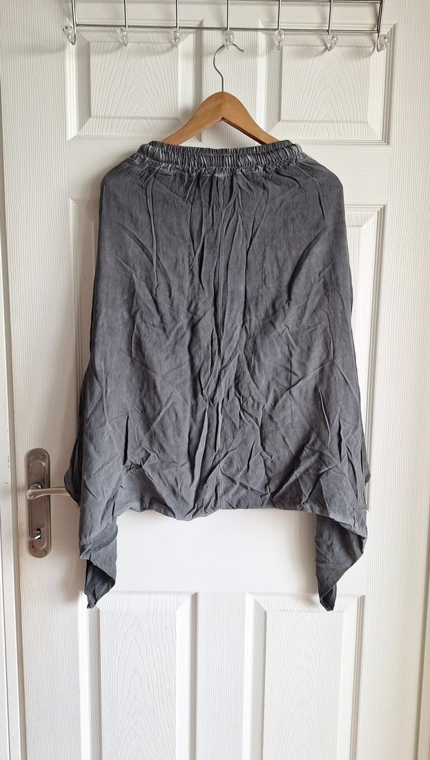 Gri Bohem etek görünümlü şalvar - Görsel 2