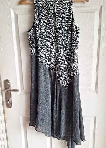 siyah Beyaz puantiyeli Elbise - Görsel 4