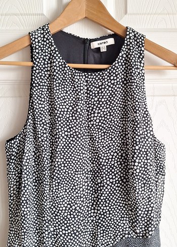 siyah Beyaz puantiyeli Elbise - Görsel 2