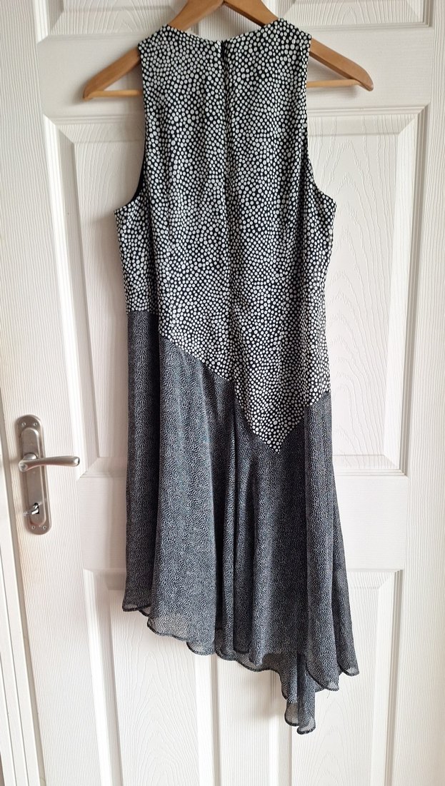 siyah Beyaz puantiyeli Elbise - Görsel 4