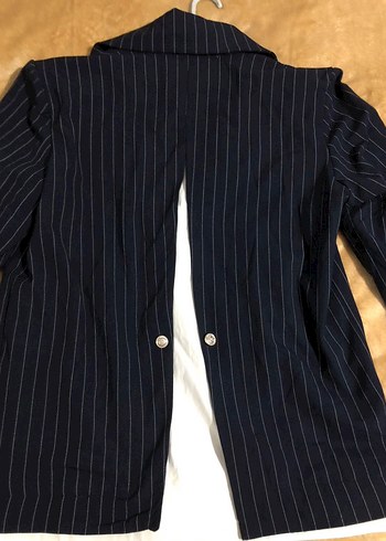 Düğmeli Lacivert Kadın Blazer Ceket - Görsel 3