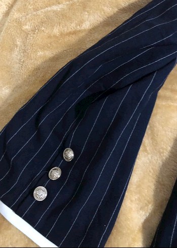 Düğmeli Lacivert Kadın Blazer Ceket - Görsel 4