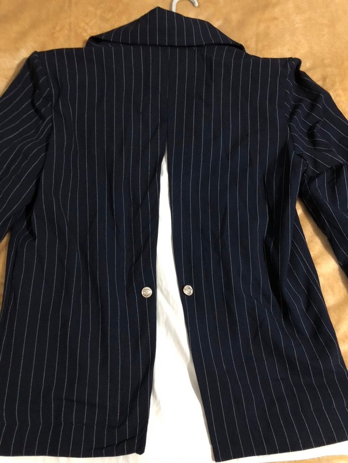 Düğmeli Lacivert Kadın Blazer Ceket - Görsel 3