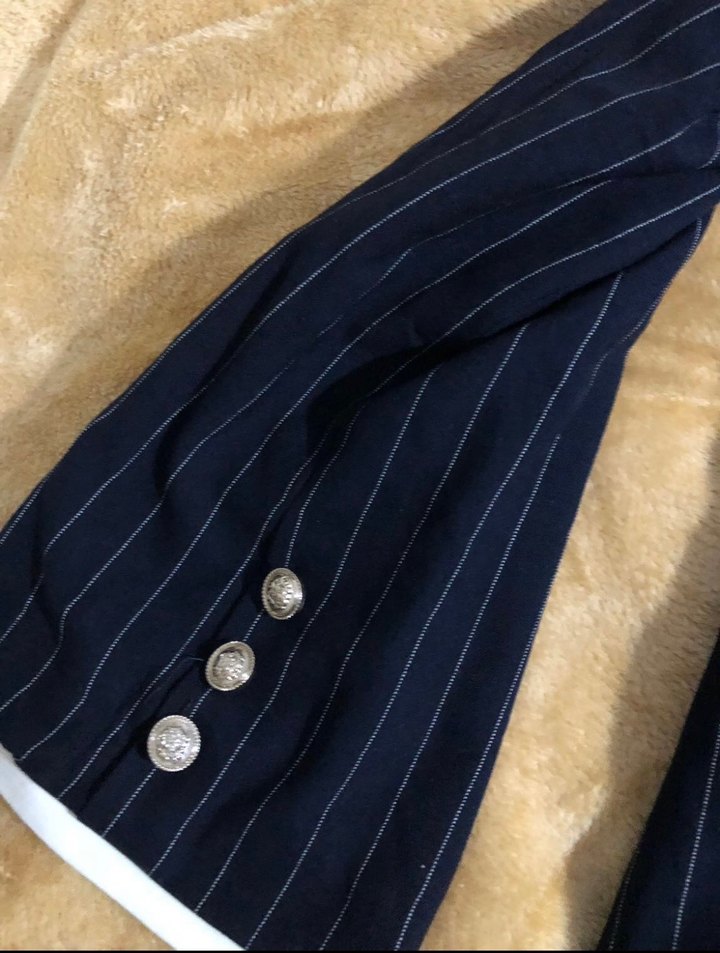 Düğmeli Lacivert Kadın Blazer Ceket - Görsel 4