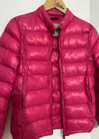 Pembe Şişme Fermuarlı Kadın Mont - Görsel 2