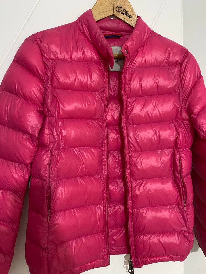 Pembe Şişme Fermuarlı Kadın Mont - Görsel 2