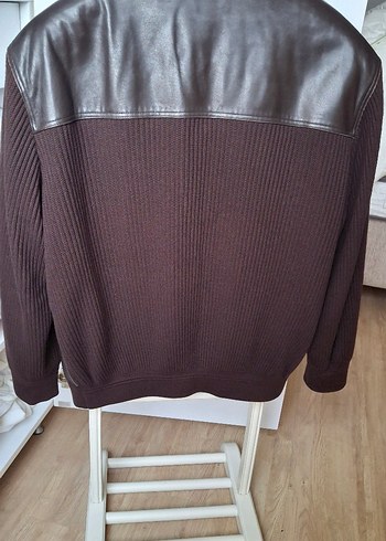 Kahverengi %100 Deri Biker Ceket - Görsel 3