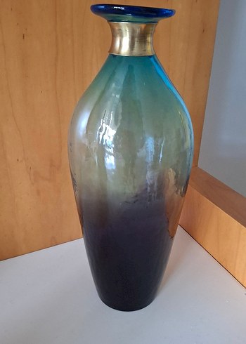 Koyu Mavi Cam Vazo - Görsel 4