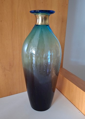 Koyu Mavi Cam Vazo - Görsel 6