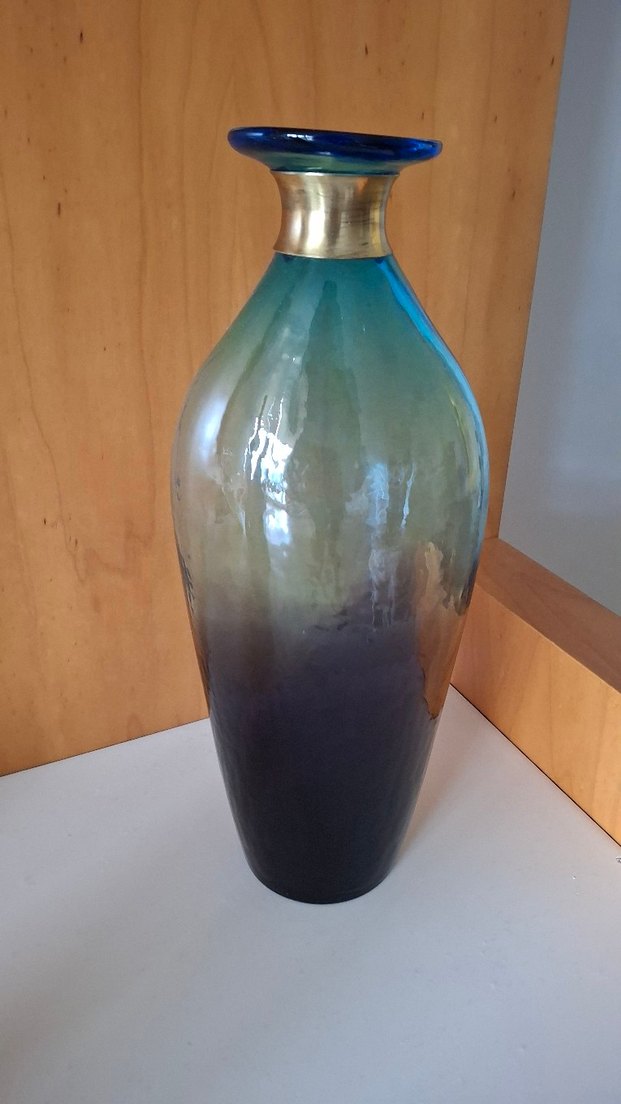 Koyu Mavi Cam Vazo - Görsel 4