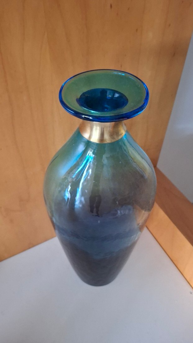 Koyu Mavi Cam Vazo - Görsel 3