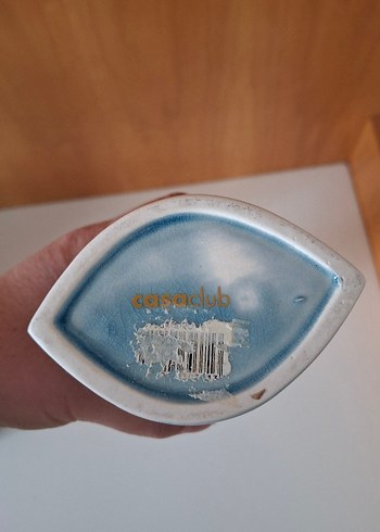 Uzun Mavi Seramik Vazo - Görsel 3