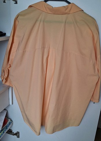 Pudra %100 Pamuk Rahat Kesim Kadın Gömlek - Görsel 3