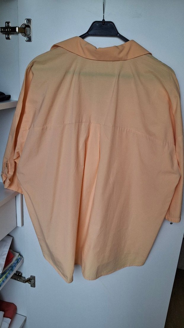 Pudra %100 Pamuk Rahat Kesim Kadın Gömlek - Görsel 3