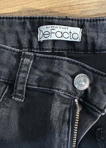 DeFacto Düğmeli antrasit Kadın Kot Pantolon - Görsel 2