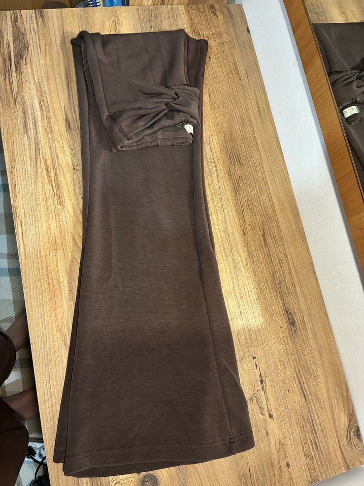 Detaylı Kadın Kahverengi ispanyol tayt - Görsel 2