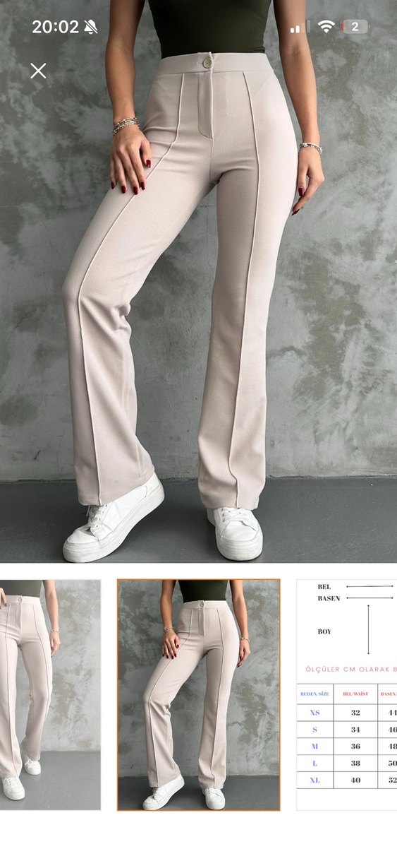 Krem Kadın Kumaş Pantolon - Görsel 4