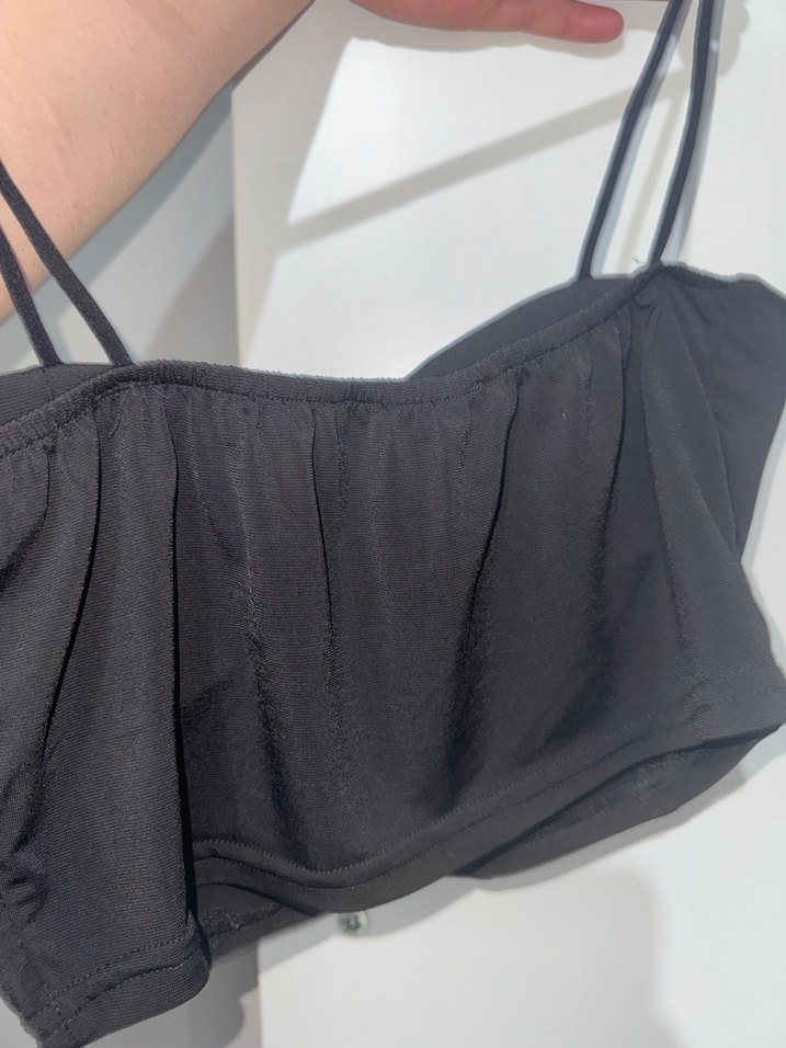 Siyah Minimalist Strappy Büstiyer - Görsel 2