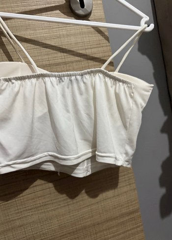 Beyaz Straplez İnce Askılı Mini Büstiyer sıfır - Görsel 2