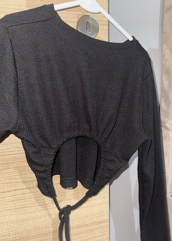 Kadın Siyah Triko Uzun Kollu Kazak - Görsel 2